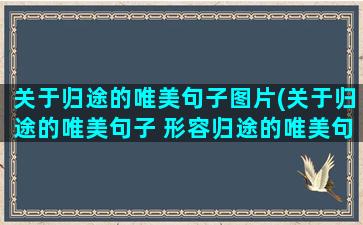 关于归途的唯美句子图片(关于归途的唯美句子 形容归途的唯美句子)